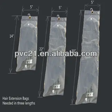 Hair Extension Bags Extensions Packaging Bag Scale High Quality Pvc Clear Plastic Zipper For Makeup With