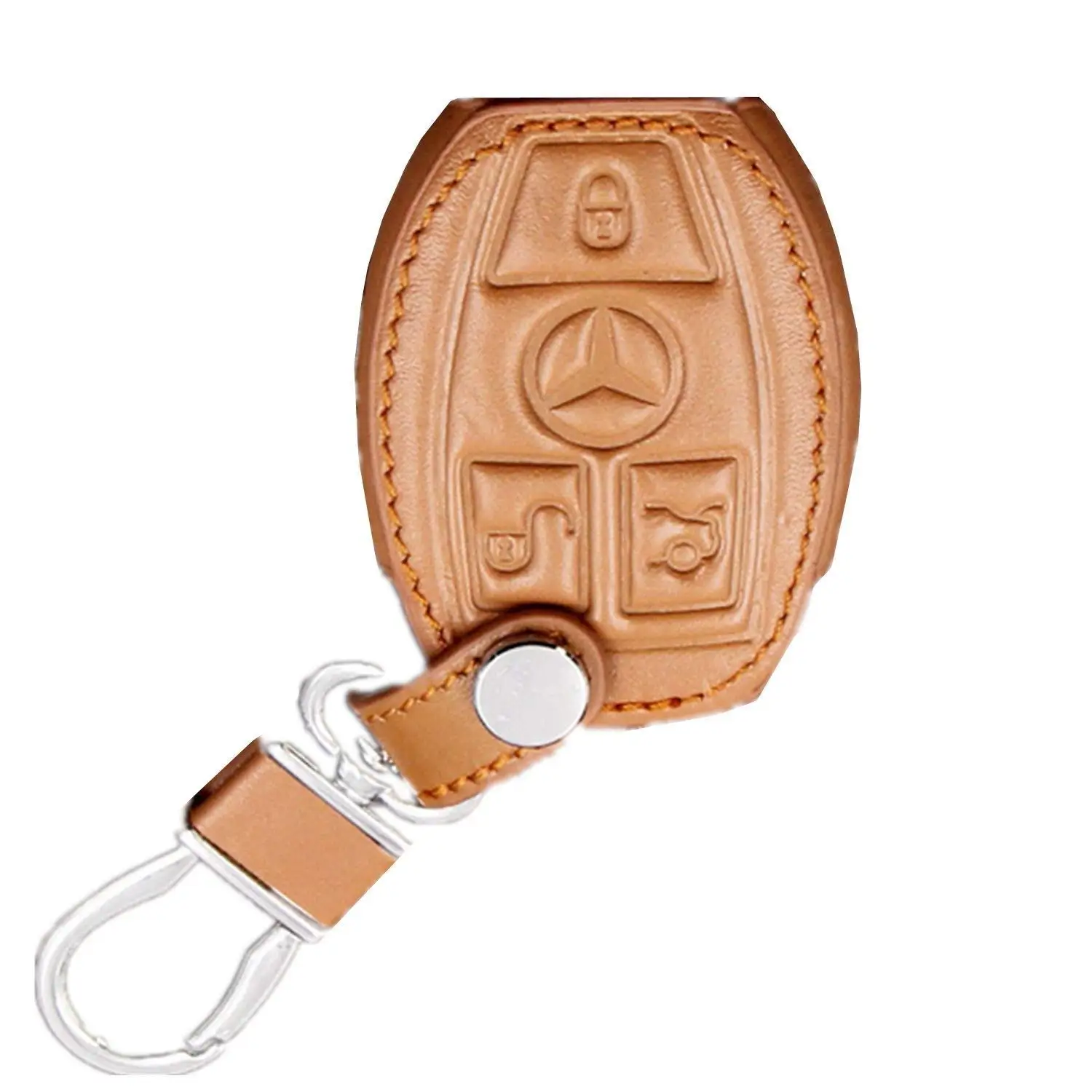 Rpkey Leather Keyless Entry Remote Control Key Fob Cover Case protector For Mercedes Benz W203 W210 W211 AMG W204 C E R CL GL S SL BGA CLS CLK CLA SLK Case Classe IYZ3312 MB-KEYPROG 2