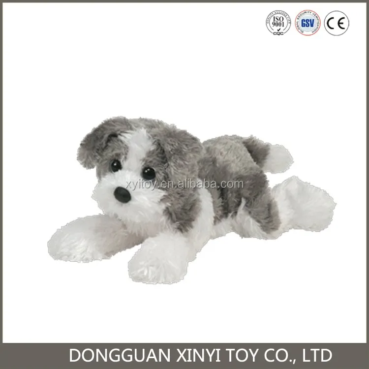 grey stuffed animal dog