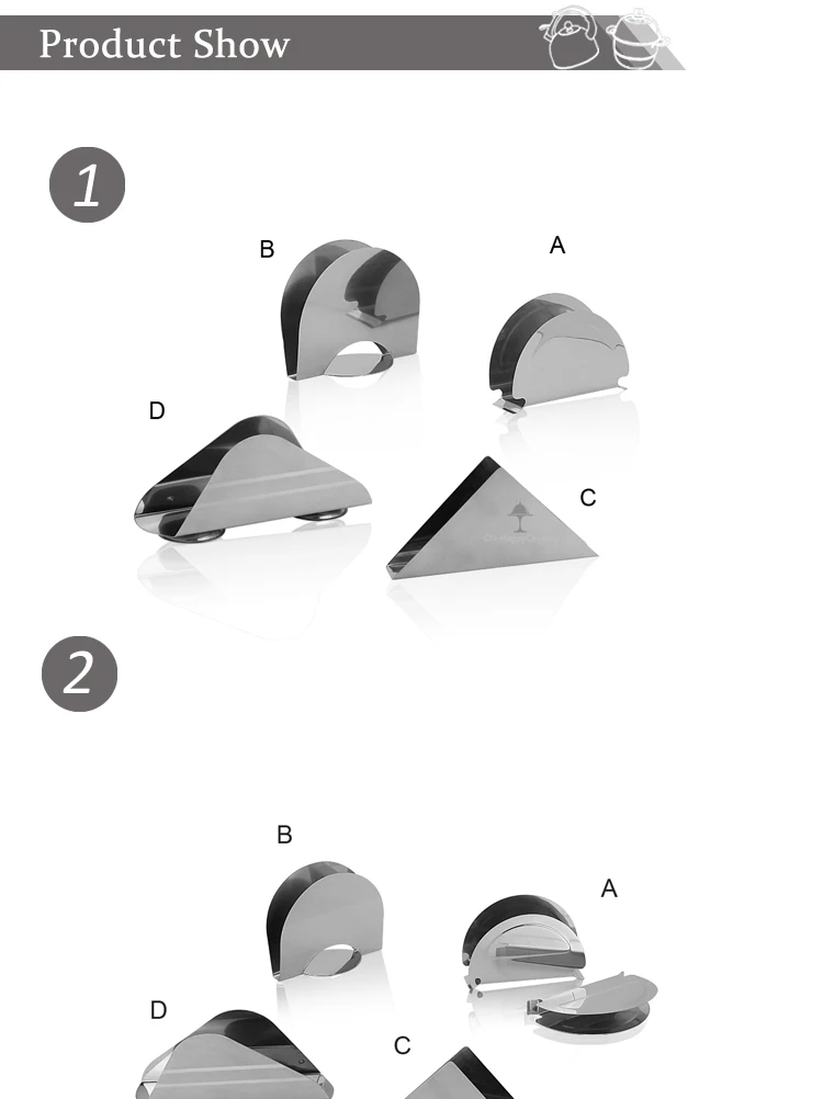 Stainless steel napkin holder for restaurant HC-02811