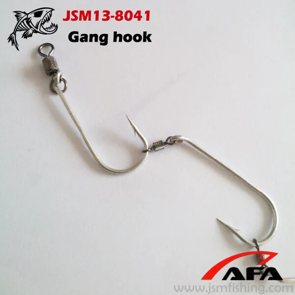 Supply High Carbon Steel Gang Hook Fishing Rig Hook With Swivel Jsm13
