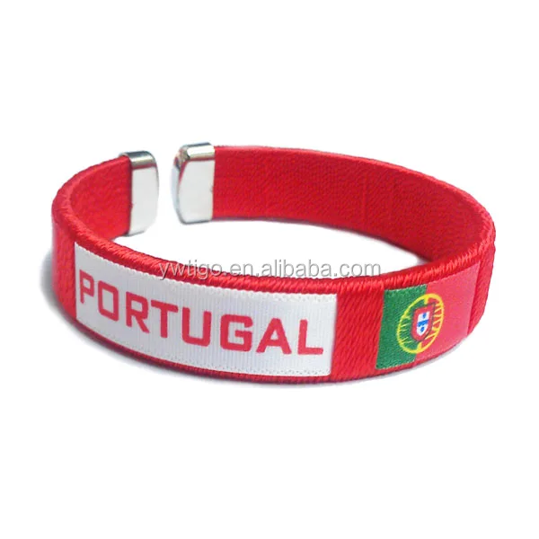 Whole Custom Flag Embroidered Portugal Bracelets Whole Custom Flag Embroidered Portugal Bracelets