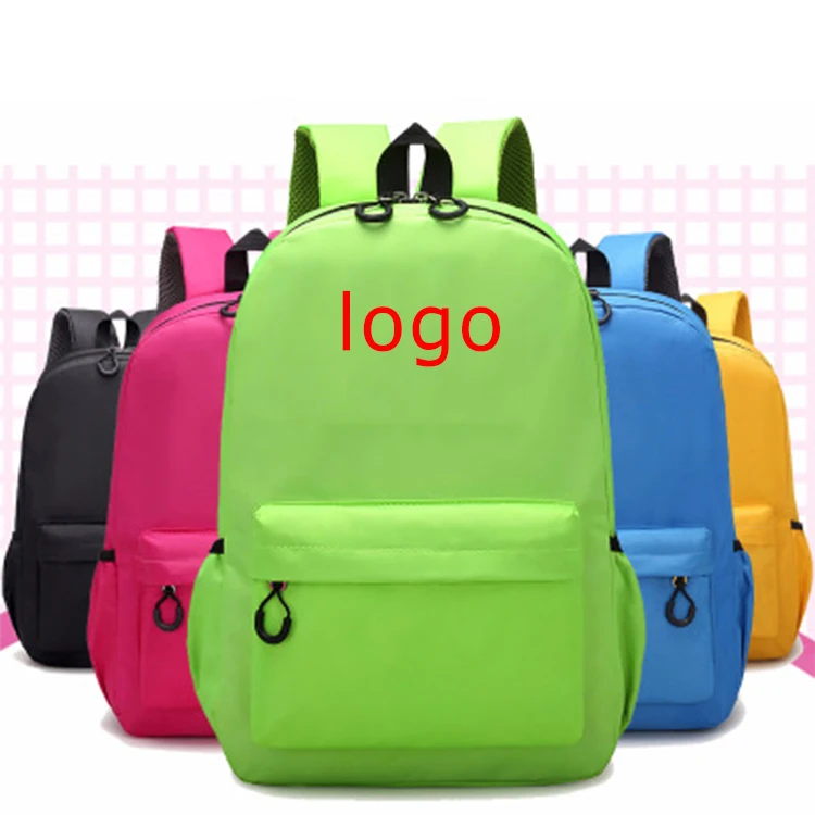 Custom Logo Schoolbag Children Pure Color Custom School Backpack