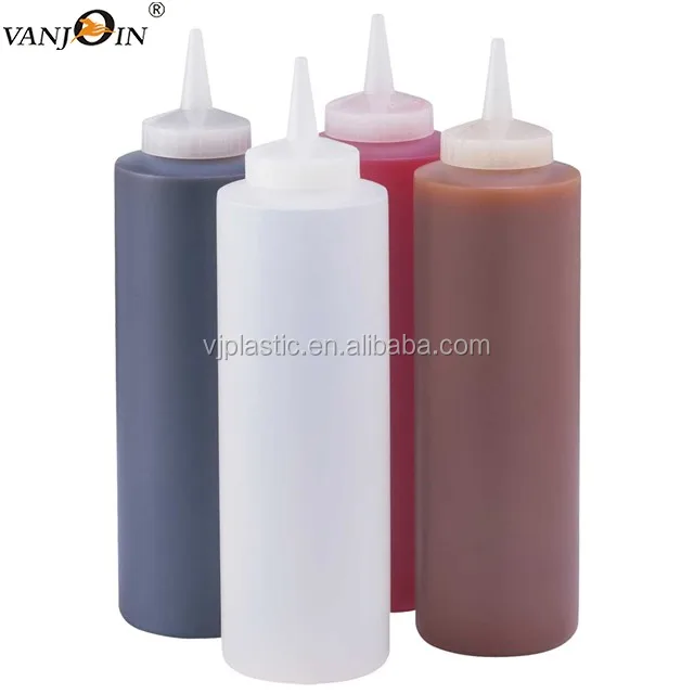 Squirt Bottle Condiment Squeeze Container 8 Oz 16 Oz Red Cap