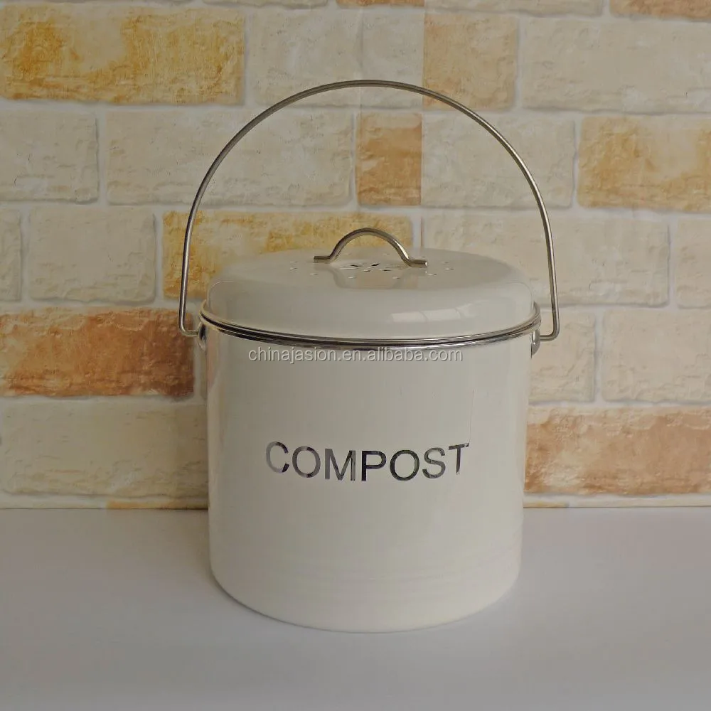Kitchen Compost Bin Cream Pedal Bin Compost Caddy 