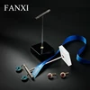FANXI Fashion Small Shop Counter Organizer Jewelry Display Stand Metal Rack White Lacquer Custom Piercing Wooden Earring Holder