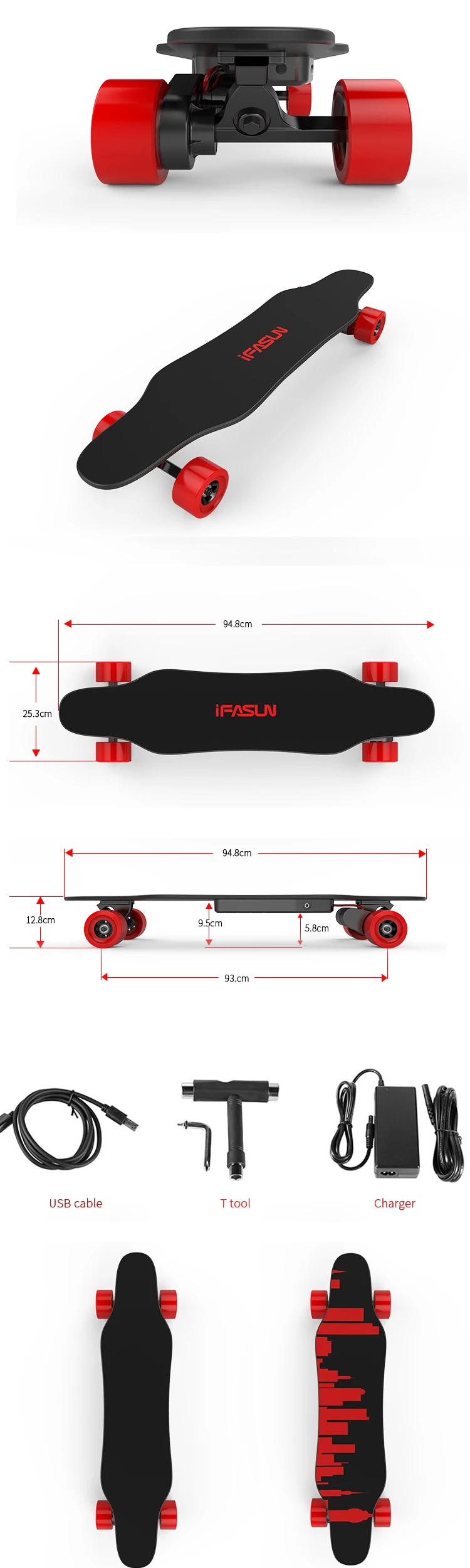High Quality 4 Wheels Electric Skateboard Battery Pack Electric