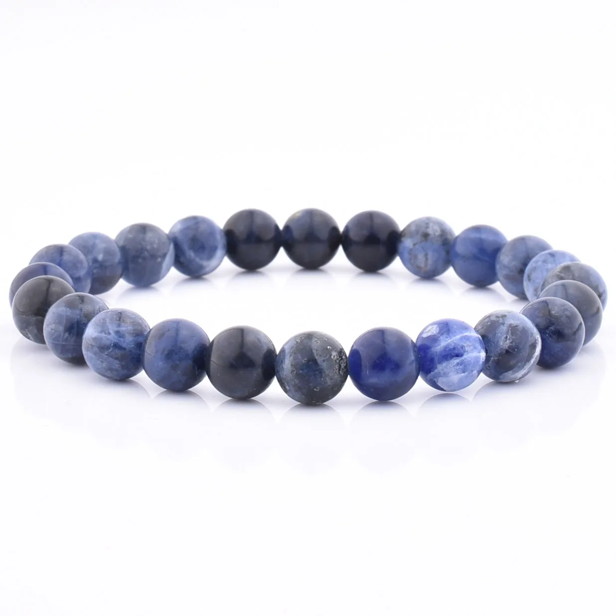2018 Fashion New Design Lapis Lazuli Stone Elastic Adjustable Bead Bracelet For Men
