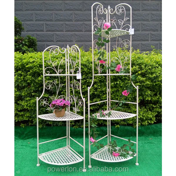 4 Tier Decorative Metal Garden Flower Shelf - Buy Cheap Corner Shelf