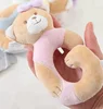 Free Sample 2 Pcs Infant happy color Bear Plush Rattle Ring Hand Bell Baby toys