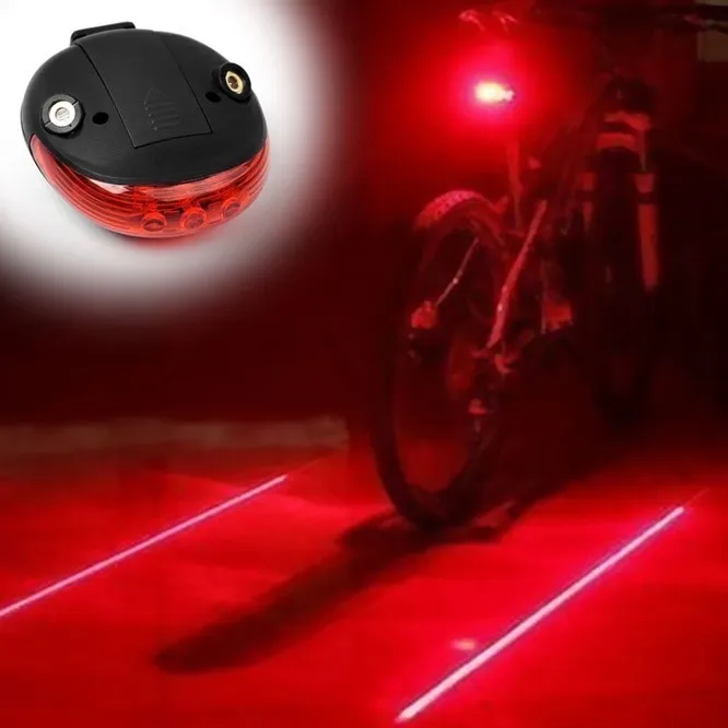 2 Laser 5 LED-Blinker Hintere Fahrrad-Rücklicht StrahlsicherheitswarnungAB 