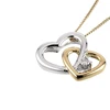New Arrival Gold Plated Twin Heart 925 Sterling Silver Pendant Jewelry For Girl