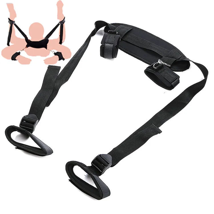 Fetish Neck Collar Hand Restraint Wrist Arms Cuffs Nylon Bondage
