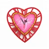 Romantic decorative red heart shape wall clock for sale