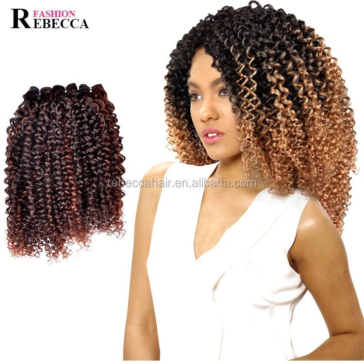 synthetic hair weave 3pcs for short hairstyle deep curl synthetic hair  extensions vendor rebecca fashion orquidea  buy synthetic hair  weavesynthetic