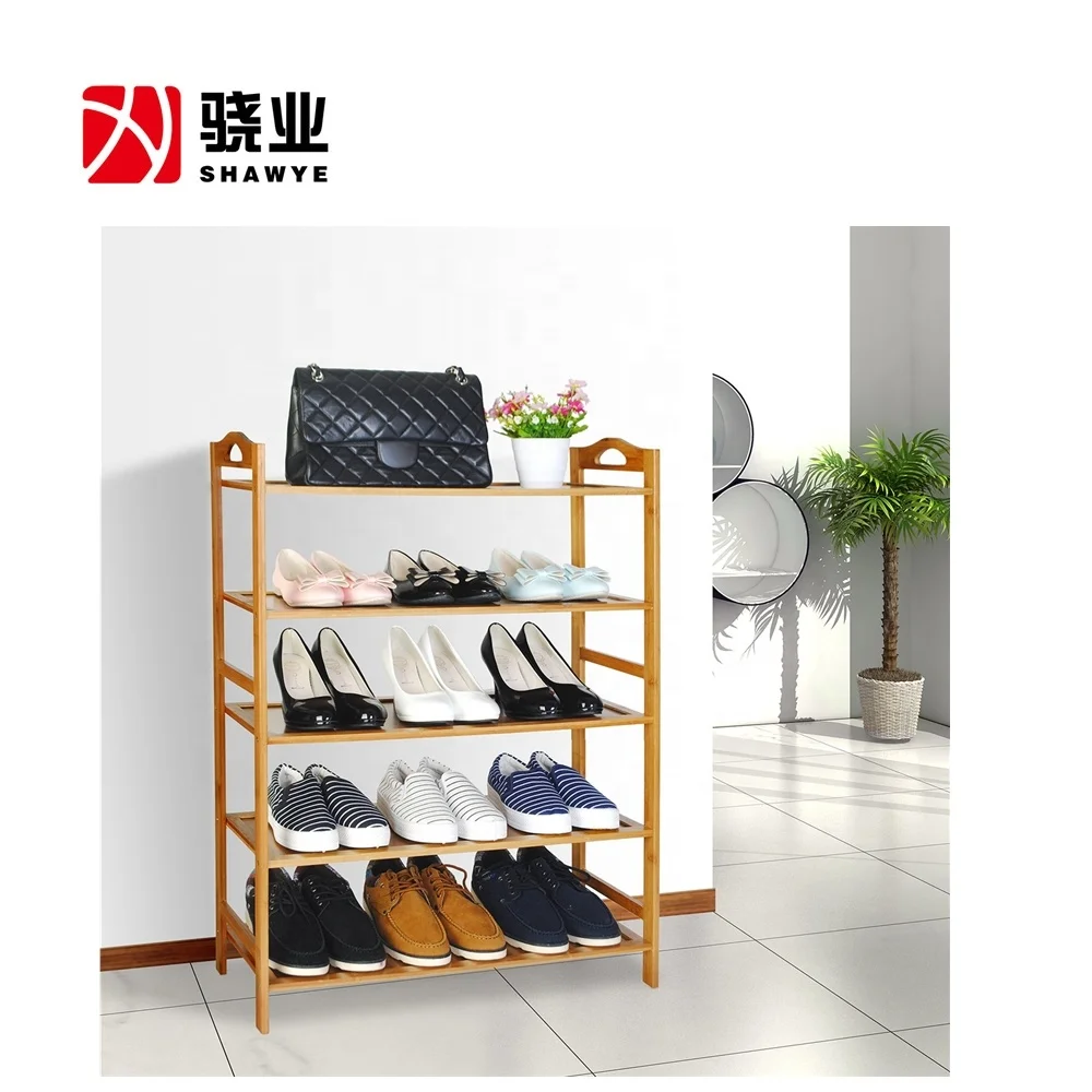 Bamboo Shoe Rack Organiser 5 Tier 15 Pairs Of Shoes Buy Shoe Rack Designs Shoe Display Rack Retail Shoe Rack Organize Product On Alibaba Com