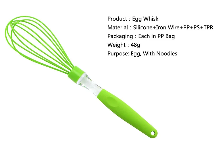 High Quality Organic Silicone Egg Whisk