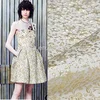 Golden Silver fashional new jacquard satin polyester nylon blend fabric