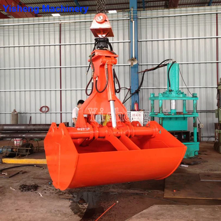Excavator Grab Clamshell Bucket Capacity 2cbm 2.5cbm 3cbm Hydraulic
