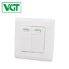 Customized PC White Electric Control 2gang 1way 10A Switch 220v-250V