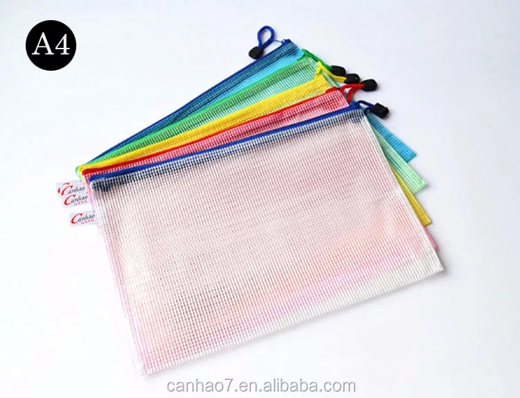 A4 Office File Folder Zip Lock Mesh Color Package Clear Pvc Document ...
