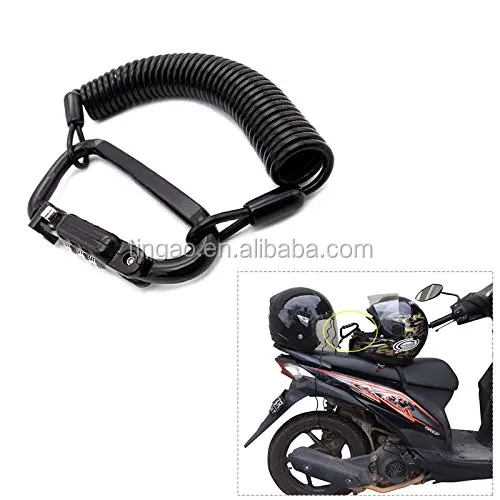 Motorbike Helmet Lock Combination Code T-Bar Rubber Safe Locking Anti-Lost #LAC 