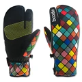 1 Pair Boodun Women s Winter Thermal Ski Gloves Three Finger Telefingers Gloves Waterproof Cool Resistant