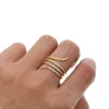 2018 micro pave cz multi wrap fashion gold plated jewelry charming women finger cz ring