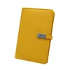2019 leather Notebook power bank wireless Promotional gift Custom light logo & USB Flash Disk A4 A5 planner diary notebook