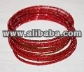 RED MAASAI BEADED COIL BRACELETS - KENYA