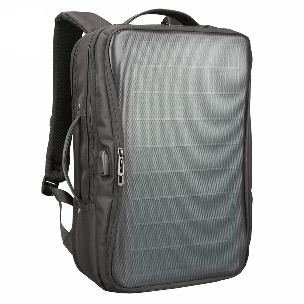 Solar Backpack Waterproof Laptop Beam Backpack With Usb Charger Port ...