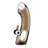 New Full Silicone Vibrating Penis Sleeve Extender Condom For Man
