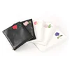 Classic white and black PU with embroidery flower cosmetic zipper bag