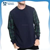 New stylish casual round bottom check blocked two tone dress shirts for men