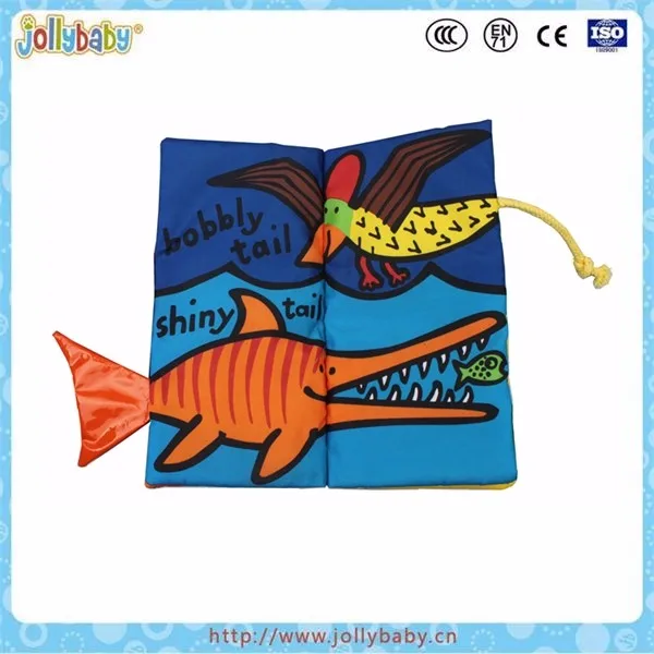 Top sell washable cloth book solf book with animals tails