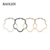 2mm New European Exaggerated Aros Big Wintersweet Shape Hoop Earrings for Women Double Round Circle Pendant Long Earring Jewelry