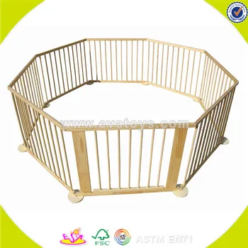 square wooden playpen