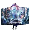 Custom Picture Galaxy Hooded Blanket Throw 3D Printing Starry Mink Soft Hooded Blanket Perfect For Reading Movies
