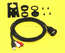 USB и 3,5 мм AUX 2 RCA расширение заподлицо 2 м кабель Водонепроницаемый 1/8 AUX автомобиль велосипед лодка мотоцикл