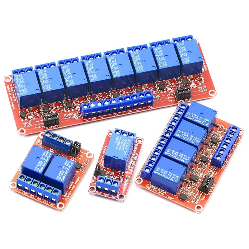 5V//12V//24V 4 Channel Optocoupler High /& Low Trigger Relay Module Board