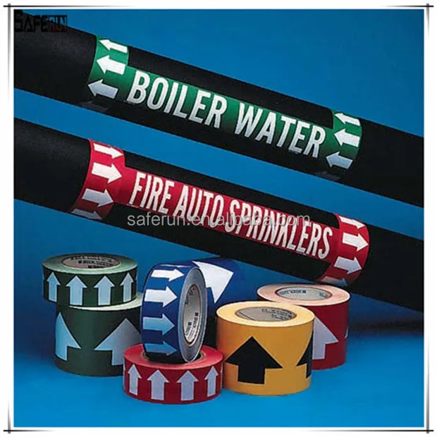 Selfadhesive Vinyl Pipe Banding Markers & Arrow Tape Ansi Pipe