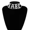 2019 Euro-american Club Flash Diamond Collar And Rhinestone Necklace Letter Babe Choker Necklace For Women