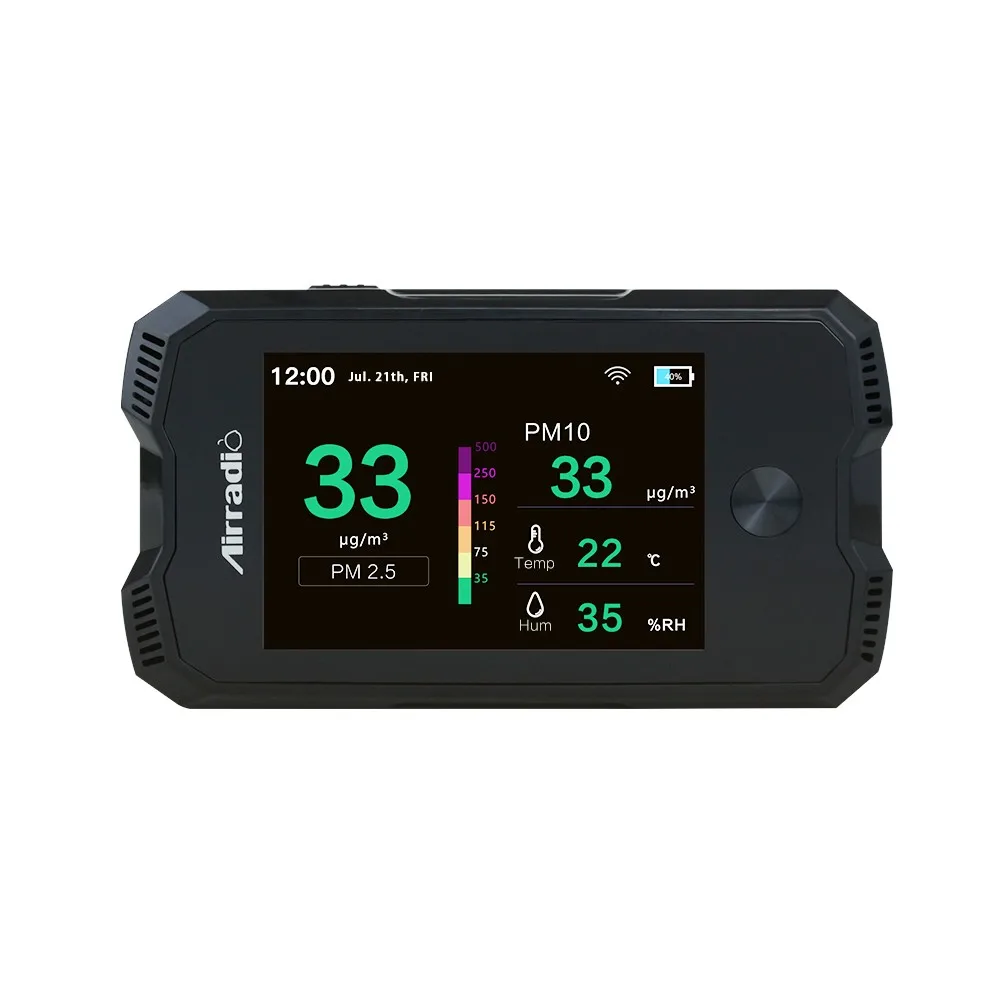ATO Handheld Air Quality Monitor, Multiple Detector PM2.5/PM1.0/PM10, AQI, Tormaldehyde (HCHO), TVOC, Temperature And Humidity, Large LCD Display High Accuracy Tester