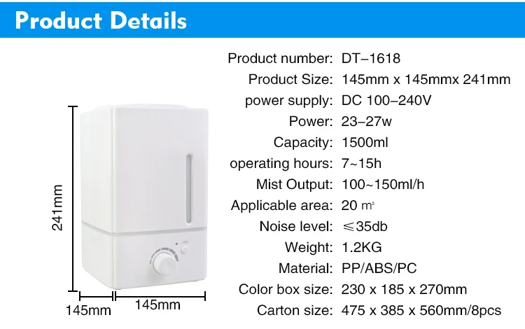 home appliances decoration hold house happy healthy fresh air fog spray classic ultrasonic humidifier