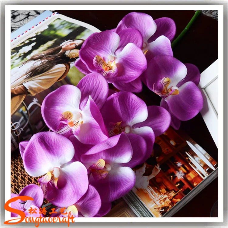 Wholesale Artificial Plastic Singapore Orchid Flower Fabric Cymbidium Arrangement Dendrobium
