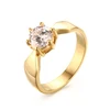 Fashion Prong Setting Women's Round Brilliant Cubic Zirconia Stone Engagement Ring