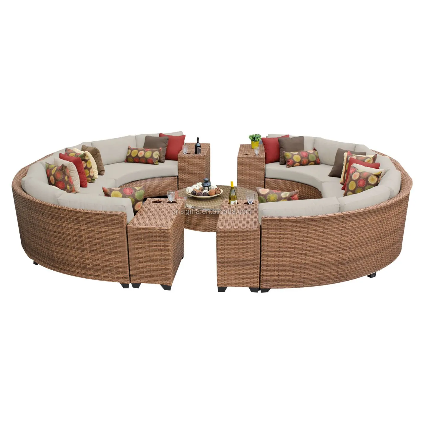 Circular Garden Furniture Covers Rattan Sectional Sets Patio Furniture