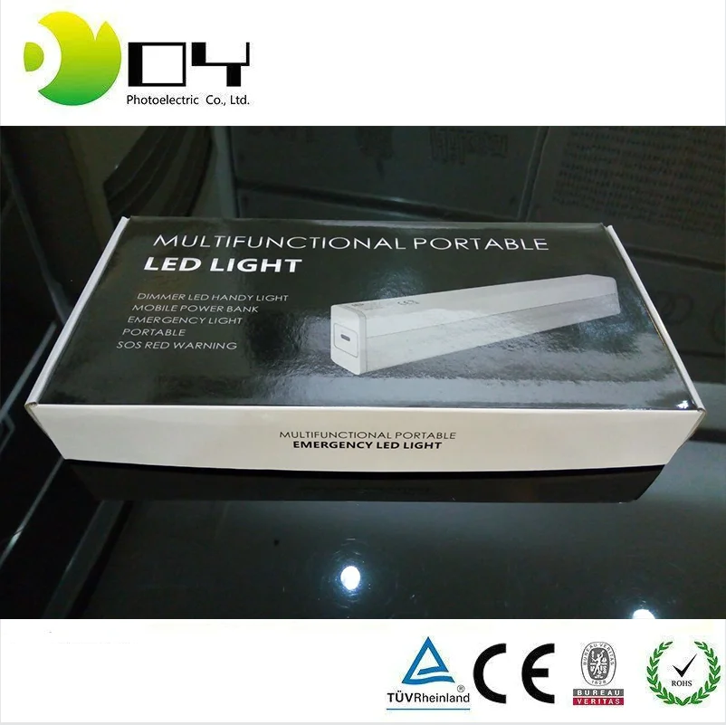 Portable Button Control LED Lamp USB Port & Power Adapter with four dimming Emergency Lights,