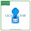 German Schuko outlet/EV socket waterproof/waterproof industrial plug with round cover
