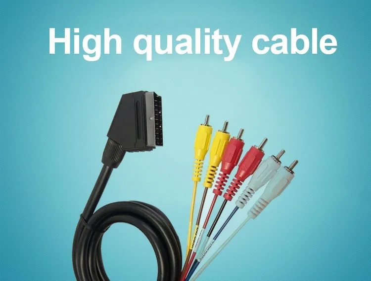 High Quality audio video cable 21Pin scart to RCA Plug Composite AV Cable - ANKUX.COM
